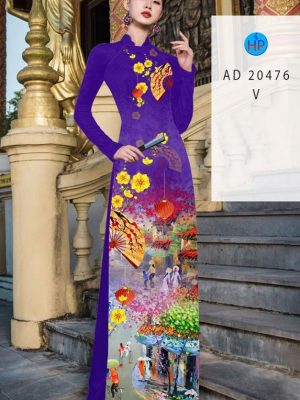 Vải Áo Dài Phong Cảnh Tết AD 20476 30
